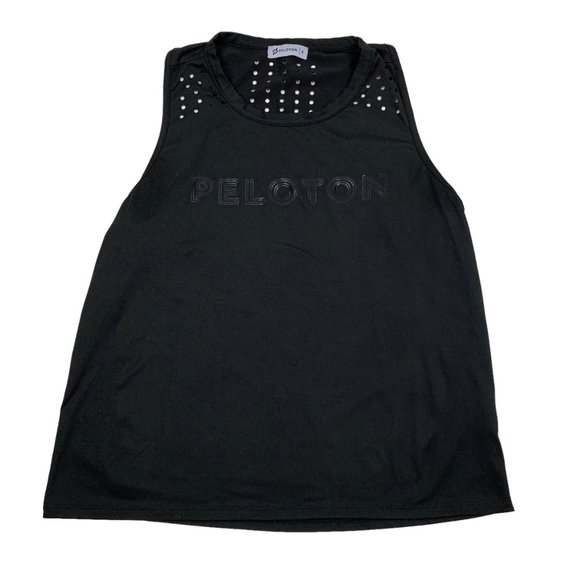 Peloton Tops - Peloton Black on Black Logo Laser Cut Tank Top Women's Size Small